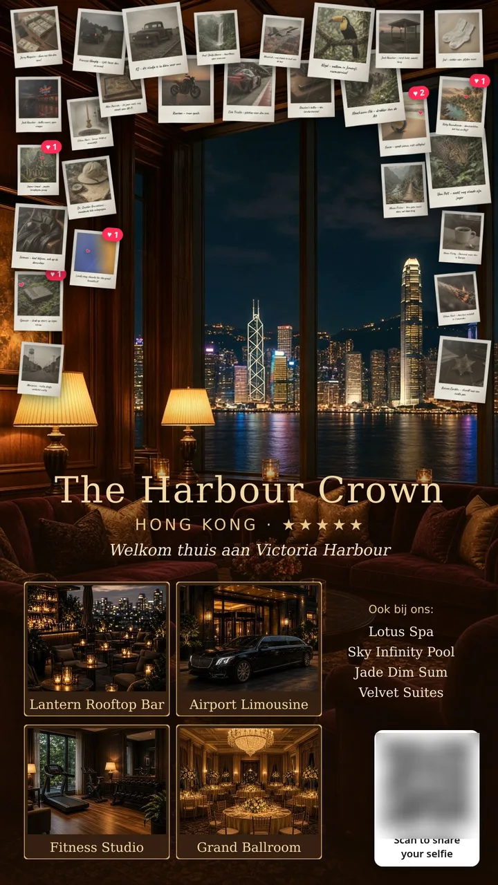 Voorbeeld van de polaroid-muur: The Harbour Crown
